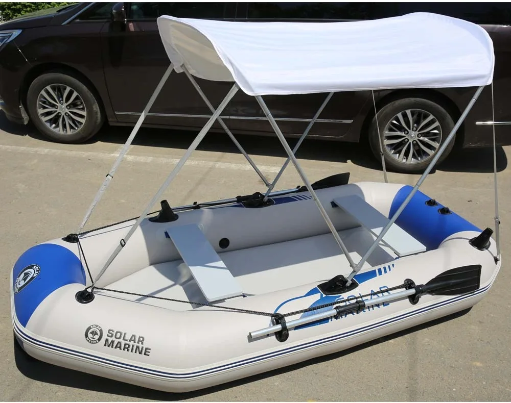

Solarmarine PVC Inflatable Fishing Boat Tent Kayak Awning Luxury Boat Yacht Hardware Canopy Roof Sunshade Awning Bimini Tops New