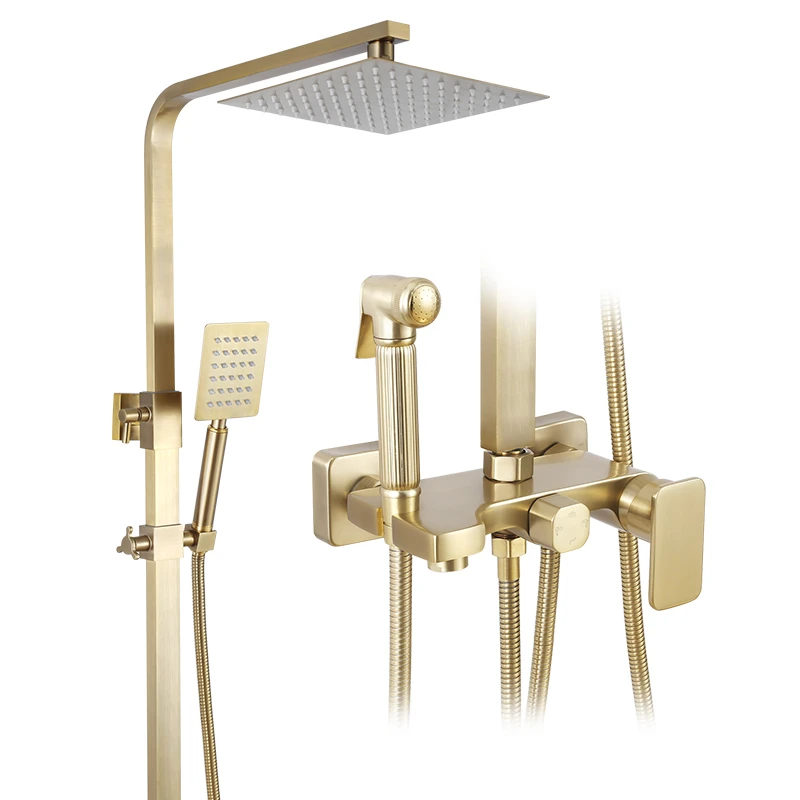 Скандинавский набор для душа ванной комнаты Роскошный Матовый Золотой смеситель