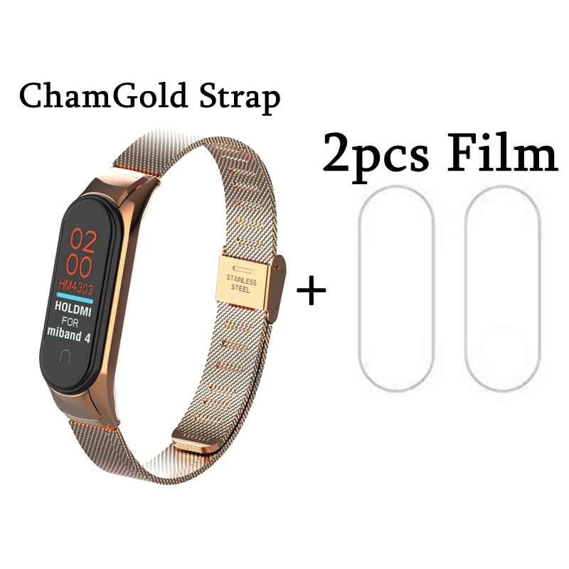 Buckle Metal 04 OLLIVAN mi Band 4 металлический ремешок с пряжкой для Xiaomi mi Band 4 3 браслет mi band 4 Band 4 аксессуары Магнитный браслет с пленкой - Цвет: Buckle Metal 04