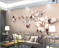 custom 3d wallpaper mural fashion retro hand painted flowers nordic simple american tv bedroom background wall
