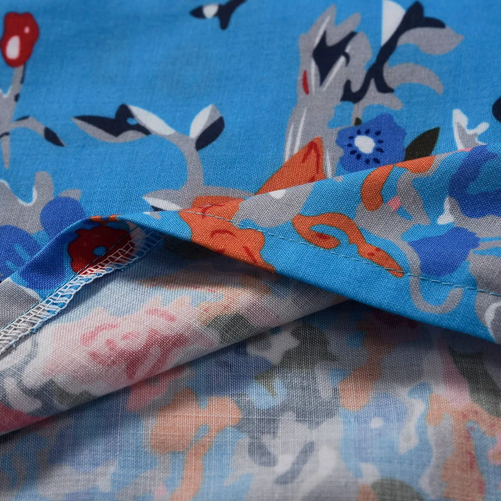 

S-XXL jurk dames Women's Ladies Print Causal Short Sleeve Mini Dress V-neck Summer Dress Small floral V-neck Comfortable Thin F4