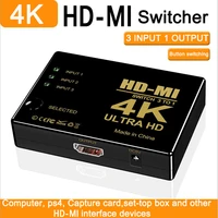 4k mini 3 port hd mi switcher hdmi compatible splitter 4k2k 3d switch 3 in 1 out port hub for dvd hdtv xbox ps3 ps4 1080p