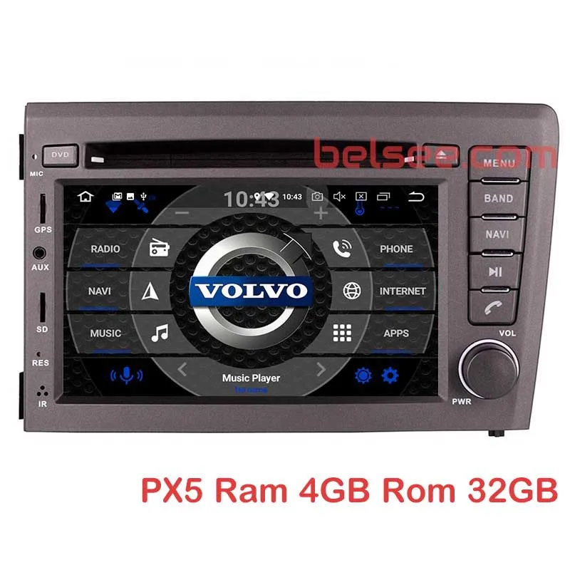 PX5432GB Belsee 8 ядерный Android 9,0 автомобильный dvd-плеер gps головное устройство Радио Стерео навигация для Volvo V70 S60 XC70 2000 2001 2002 2003 2004 - Цвет: PX5432GB