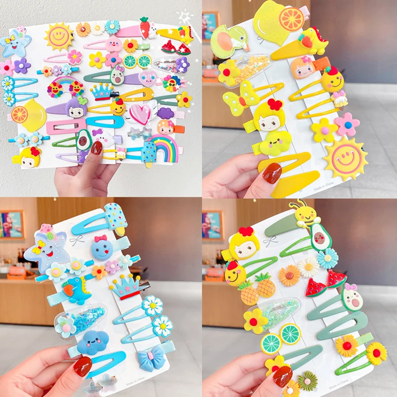 

7PCS/Set New Girls Cute Cartoon Ice Cream Fruit Hair Clips Kids Lovely Hairpins Headband Barrettes Fashion Hair Accessories