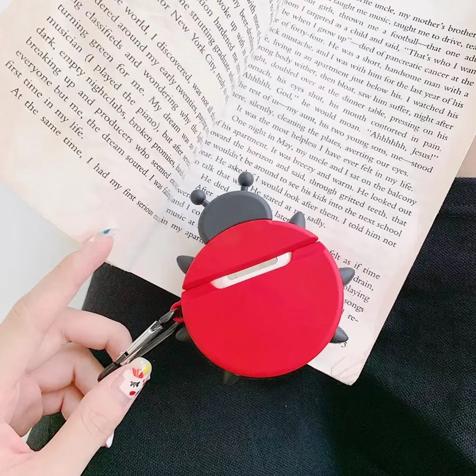 Чехол для наушников с динозавром для Airpods 2, чехол с милой рыбкой для Apple Air pods, силиконовый чехол с солнечным цветком, Радужный чехол для ушей, улыбка
