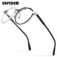 hepidem acetate glasses frame men 2022 new vintage retro round eyeglasses women optical prescription spectacles eyewear 9185