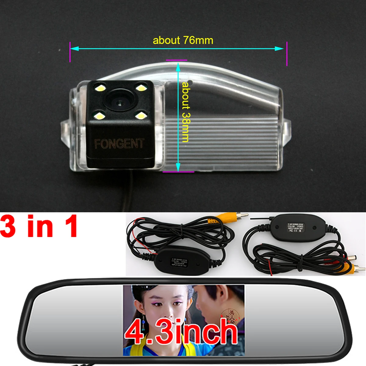 Для Mazda 3 2 2006 2007 2008 2009 2010 2011 2012 2013 камера заднего вида парковки заднего вида на шнуровке со спущенными беспроводной монитор для камеры - Название цвета: 8023-H1-43-AV