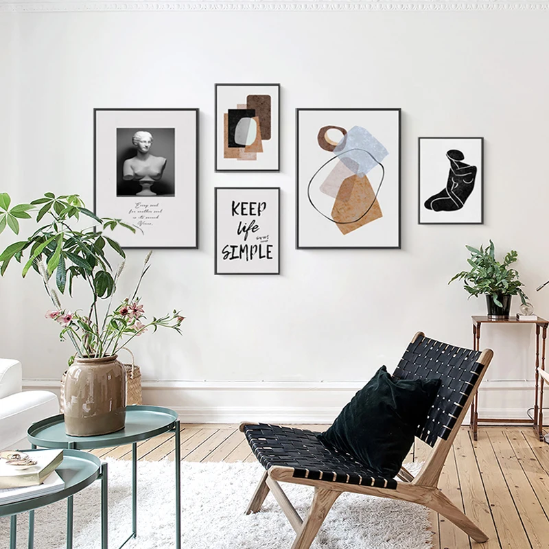 Скандинавские абстрактные геометрические фигурки настенные художественные