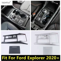 accessories for ford explorer 2020 2022 transmission shift gear panel frame decoration cover trim carbon fiber matte interior