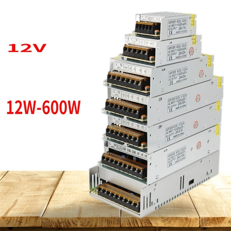 100-240V Input 12VDC Output 1A 2A 3A 4A 5A 10A 15A 20A 30A 40A 12V Strip Driver Lighting Transformer Led Switch Power Supply | Лампы и