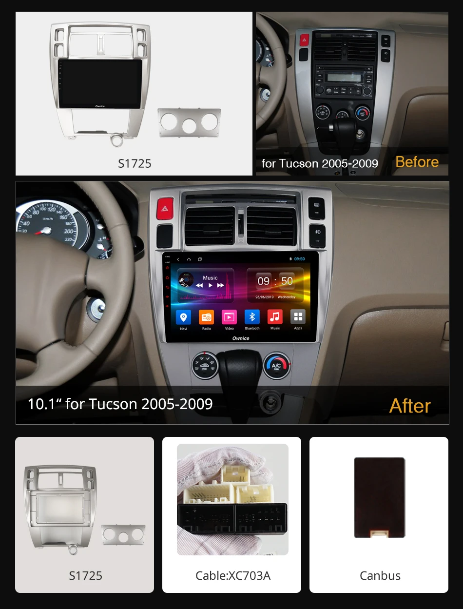 Автомобильное радио Ownice 8 ядер Android 9 0 K3 K5 K6 плеер Navi GPS для Hyundai Tucson 2005 2006 2007-2009 4G DSP 360
