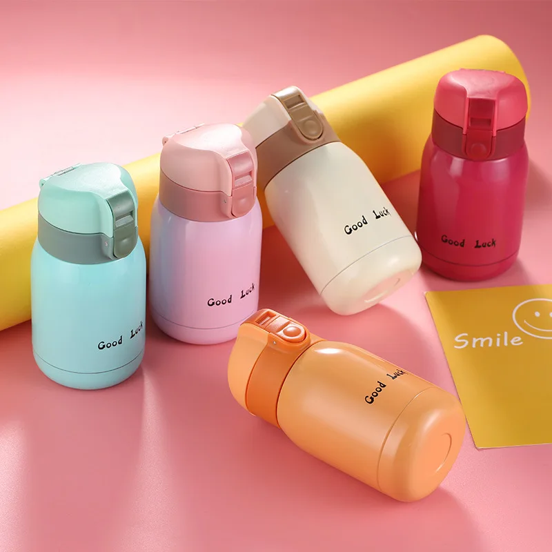 

Stainless Steel Thermal Flask with Bounce Lid Double Belly Cup Children's Student Mini Portable Cute Water Bottle