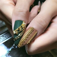 nail art decorations gel manicure diy 1bag metal chain fashion crystal stud