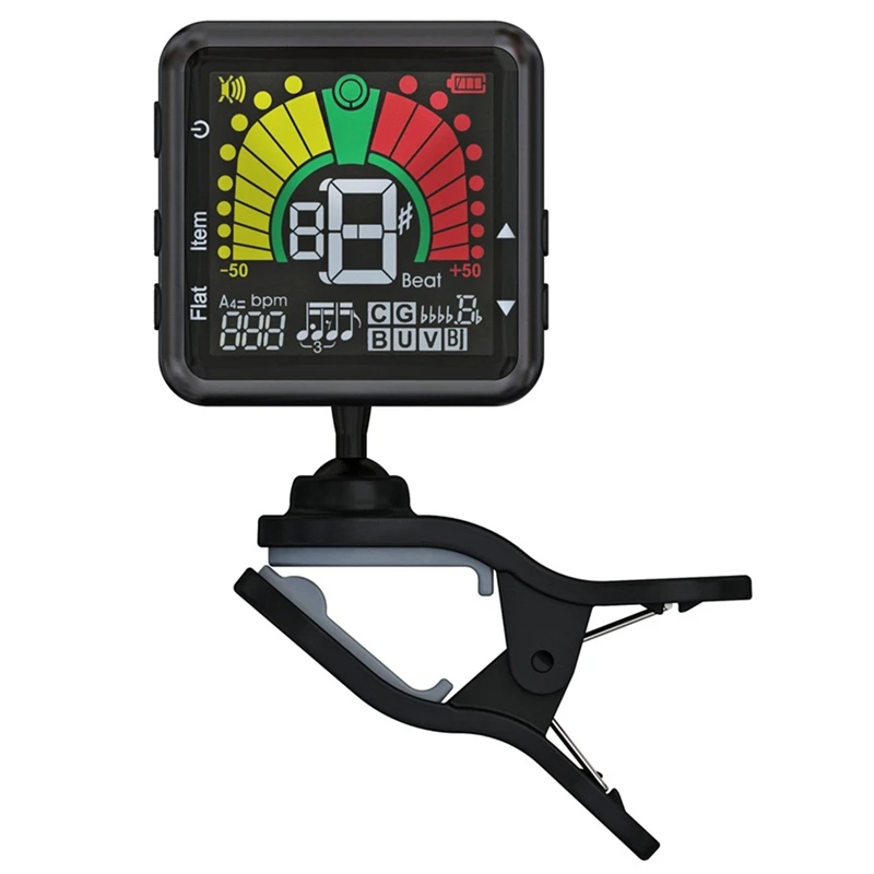 Портативный гитарный тюнер T90R метроном цифровой с зажимом микрофон для