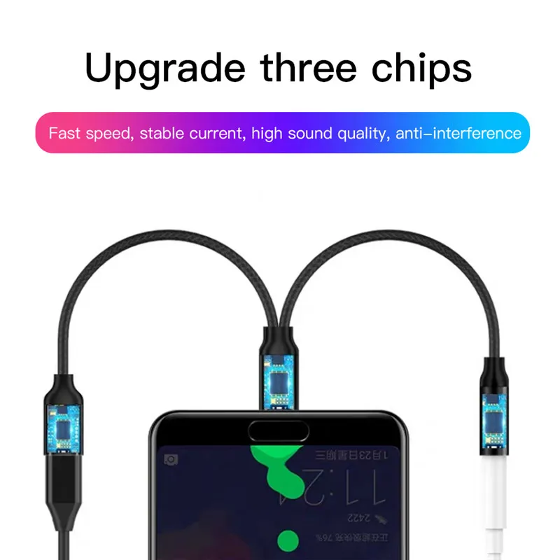 Переходник 2 в 1 usb-c/3 5 мм Разветвитель для наушников AUX Xiaomi 6 8 Mix 2s Huawei Mate10 P20 pro |