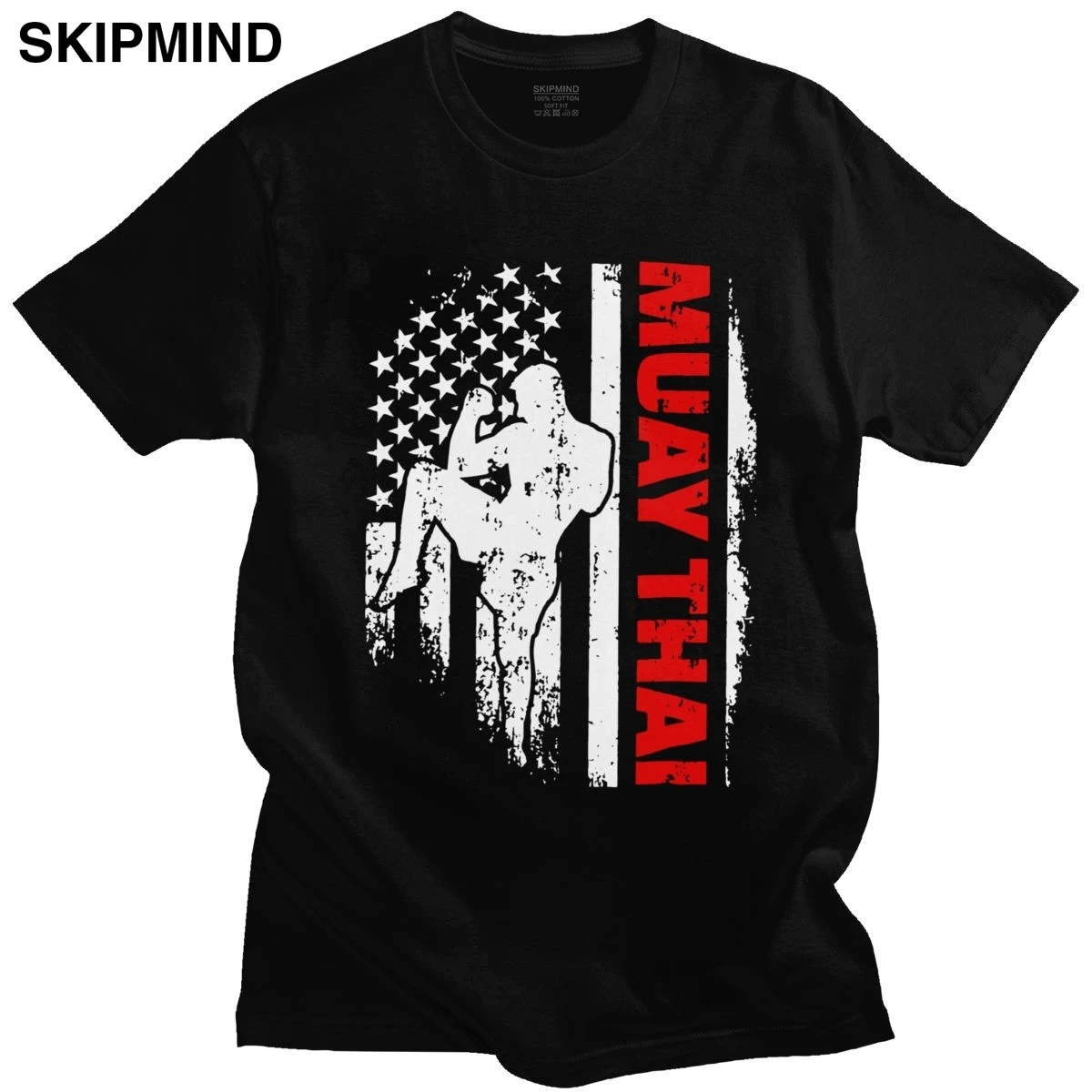 

Мужская хлопковая футболка, с коротким рукавом, для занятий фитнесом и боксом