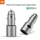 100% Оригинальный Xiaomi автомобильное зарядное устройство с функцией быстрой зарядки 3,0 Версия MI 5V3A сдвоенный порт USB 9V2A 12V1.5A для телефона для быстрой зарядки