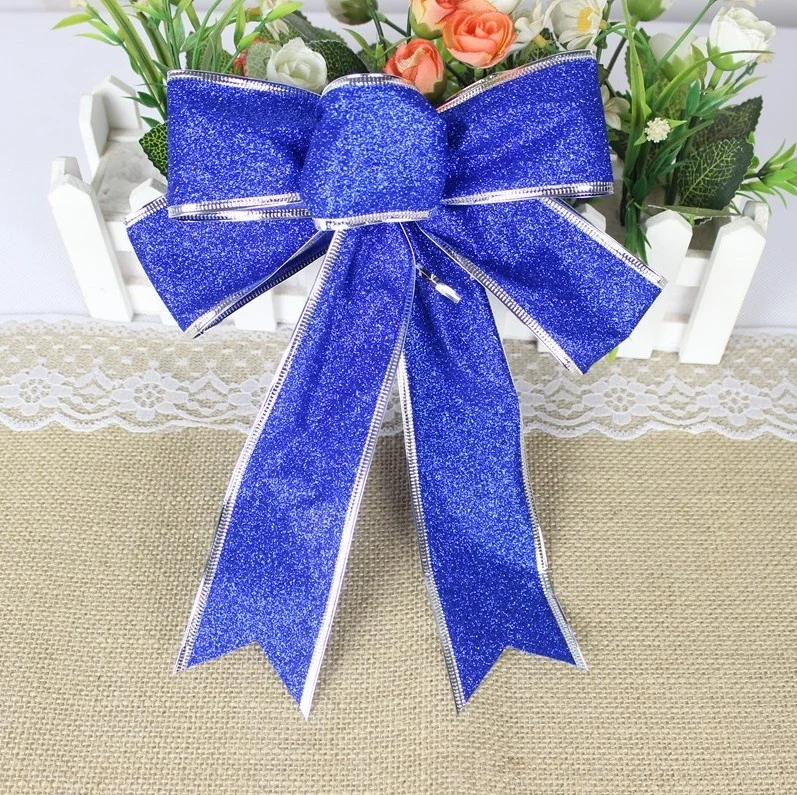 Елочный декор вечерние банты из ленты Рождественский Декор обновленный орнамент