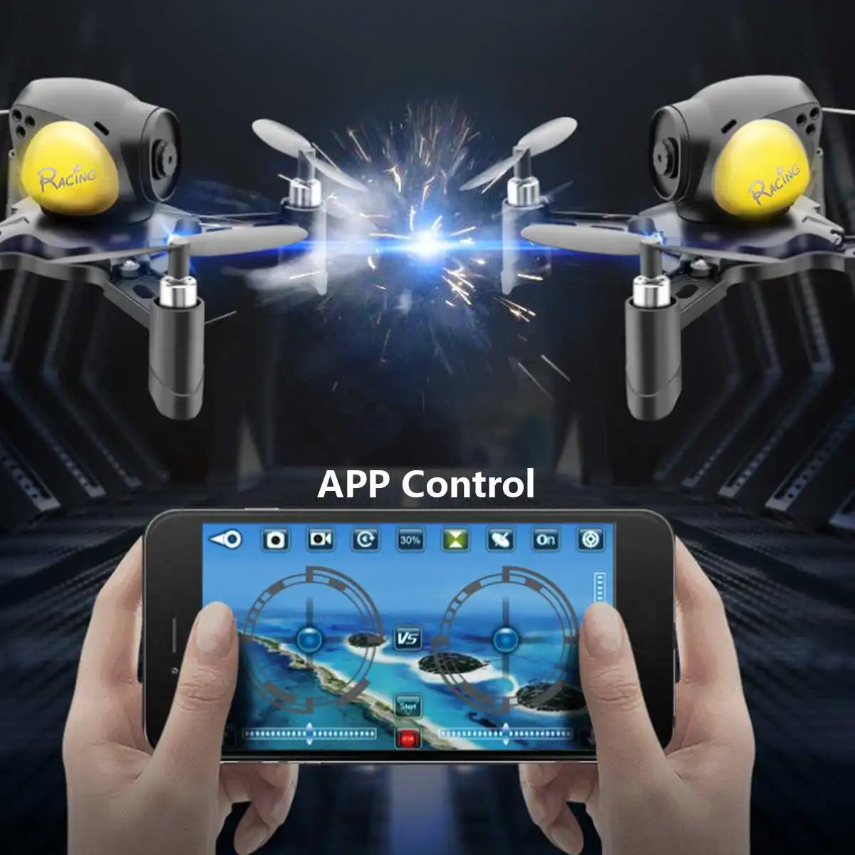 Горячая DIY Дрон WIFI FPV 2MP камера высота удерживает один ключ возврат RC боевой