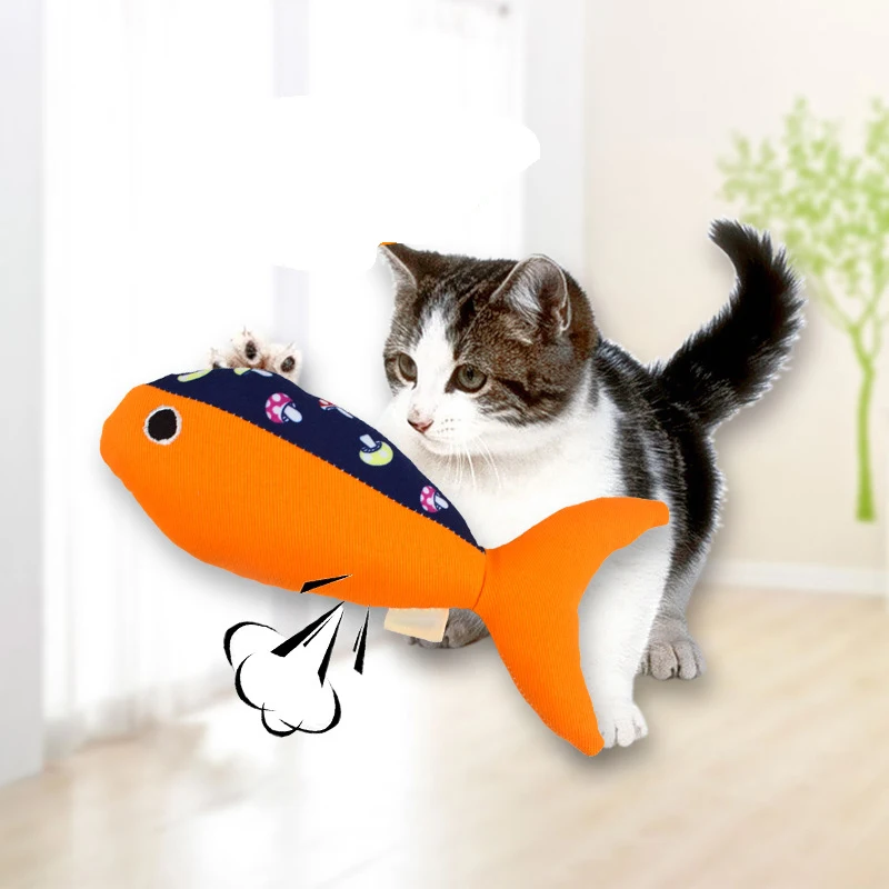 Cute Pet Interactive Toys For Cat Kitten Fish Pattern Playing Funny Catnip Simulation Dog Supplies | Дом и сад