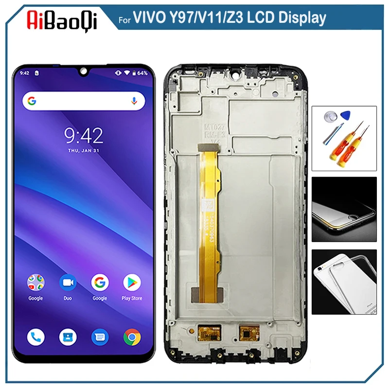 ЖК-дисплей с сенсорным экраном и дигитайзером в сборе для VIVO V11i Y97 V1813A V1813T 6,3 дюймов VIVO V11 1806/Z3/Z3i с заменой рамки