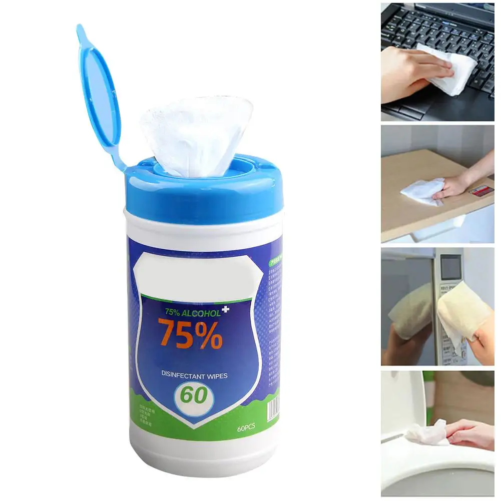 

60PCS 75% Alcohol Wipes Disposable Hand Wipes Disinfection Wipes Skin Cleaning Care Jewelry Mobile Phone Clean Wipe