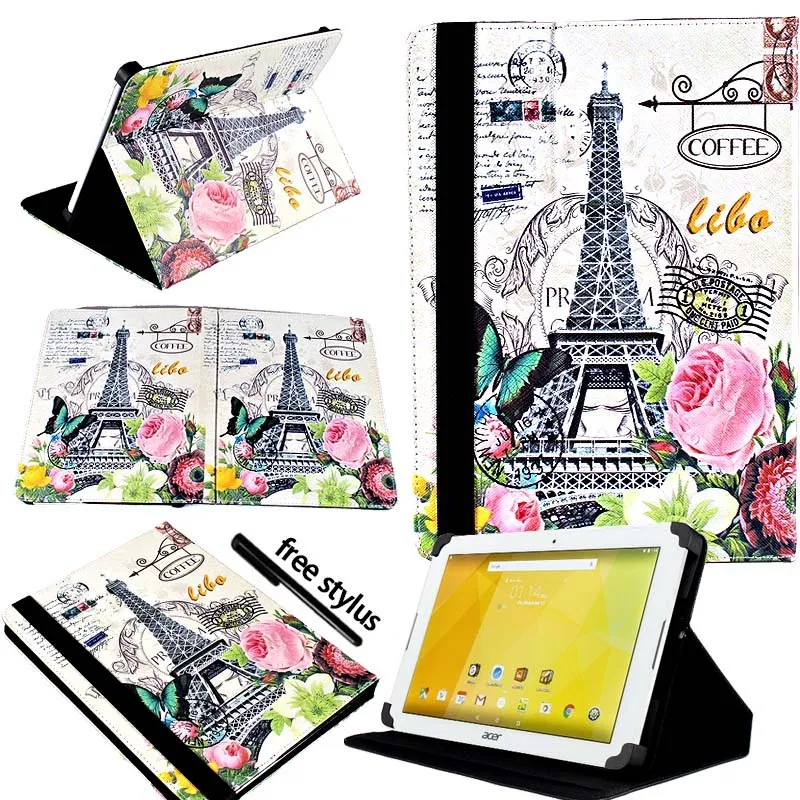 Flower KK&LL для acer Iconia One 10 B3-10 B3-A20 A30 A40 A40FHD A50 A50FHD-кожаный чехол-подставка для планшета+ Бесплатный стилус - Цвет: Flower