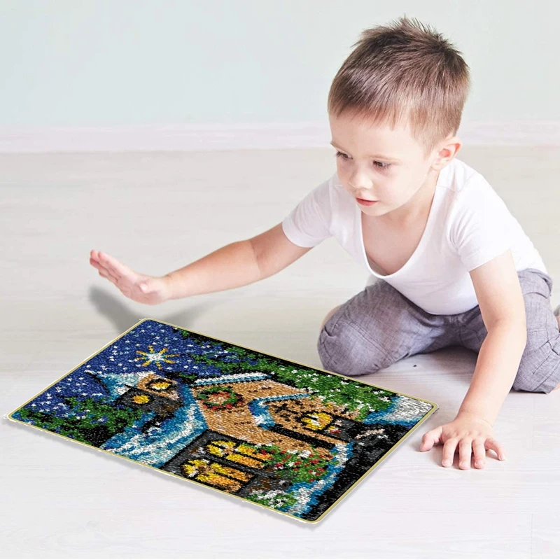 Акция! Набор крючков с защелкой для взрослых и детей Холщовый мини-коврик принтом