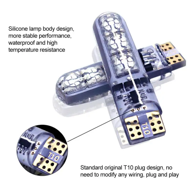 2 шт. Универсальный Автомобильный RGB светодиодный 12V T10 5050 SMD пульт дистанционного