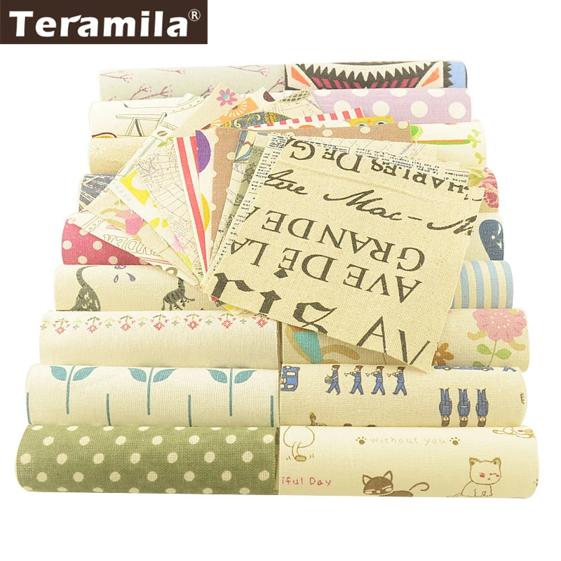 Тканевая ткань Teramila из хлопка и льна 20 шт./партия 12x12 см | Дом сад