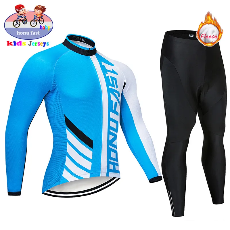 long sleeve Set 2 Детская команда nvvtrek, коллекция года, зимний комплект одежды из быстросохнущей Джерси для велоспорта, одежда спортивный костюм для улицы Ropa de bicicleta - Цвет: long sleeve Set 2