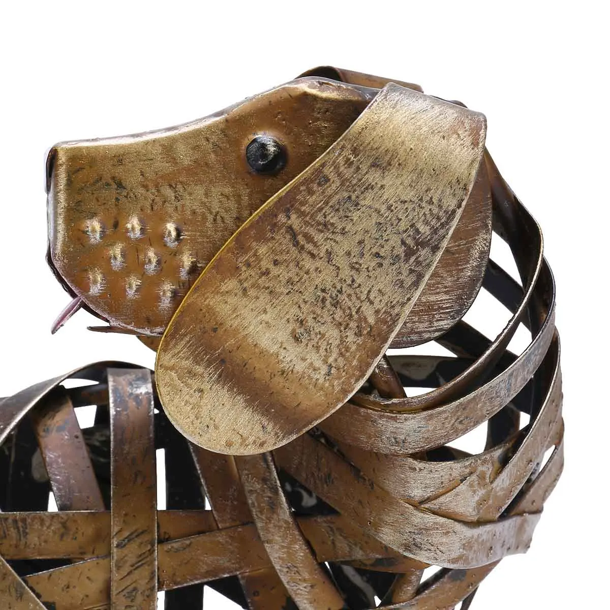 Tooarts Braided Dog Sculpture Modern Iron Ornament Creative Figurine Handmade Craft Special Animal home accessories | Дом и сад