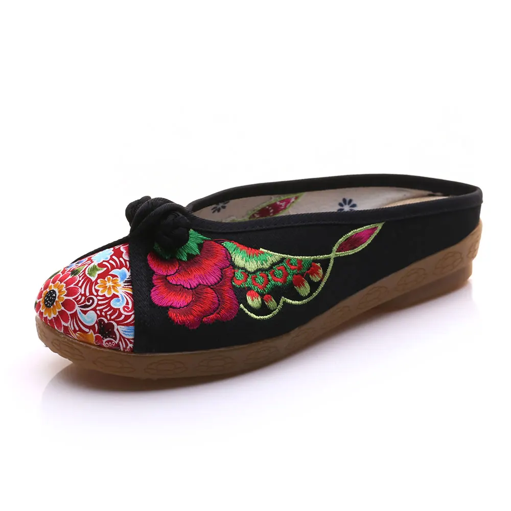 Шлепанцы Veowalk женские хлопковые базовые туфли в стиле Старый Пекин круглый носок