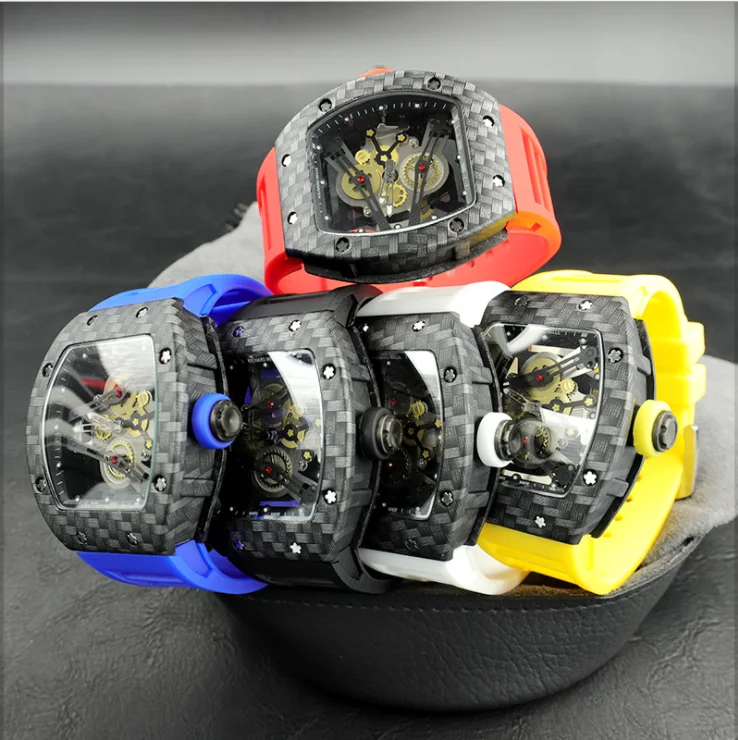 

Men's Watch Business Sports Chronograph Unique Transparent Dial Quartz Wristwatches For Men