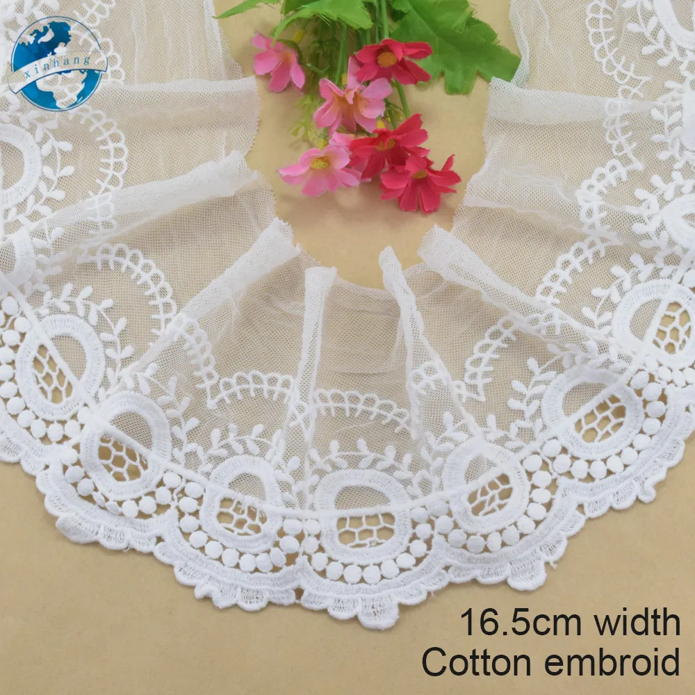 16 5 см широкая волна отбеленный хлопок вышивка Жанна д 'Арк французское кружево