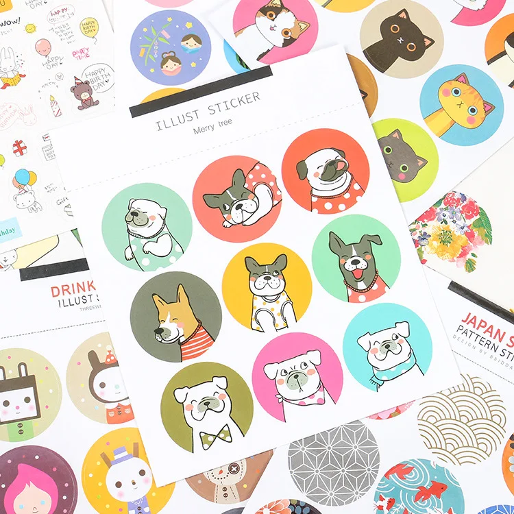 

2 Sheets DIY Label Kawaii Stationery Stickers Hand Account Decoration Sticker Album Aesthetic Scrapbooking Creative Paper