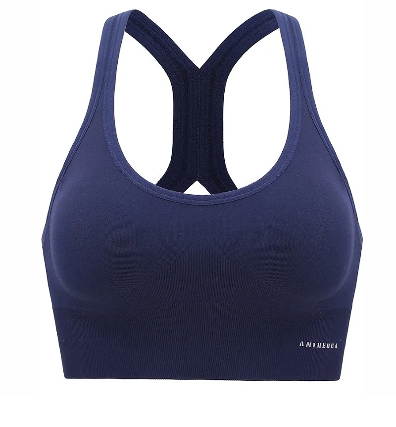 Sexy Sports Bra Solid Back Yoga Tank Top Women Fitness Push up Gym Shockproof Seamless Shirt Running Workout Fast Dry Vest