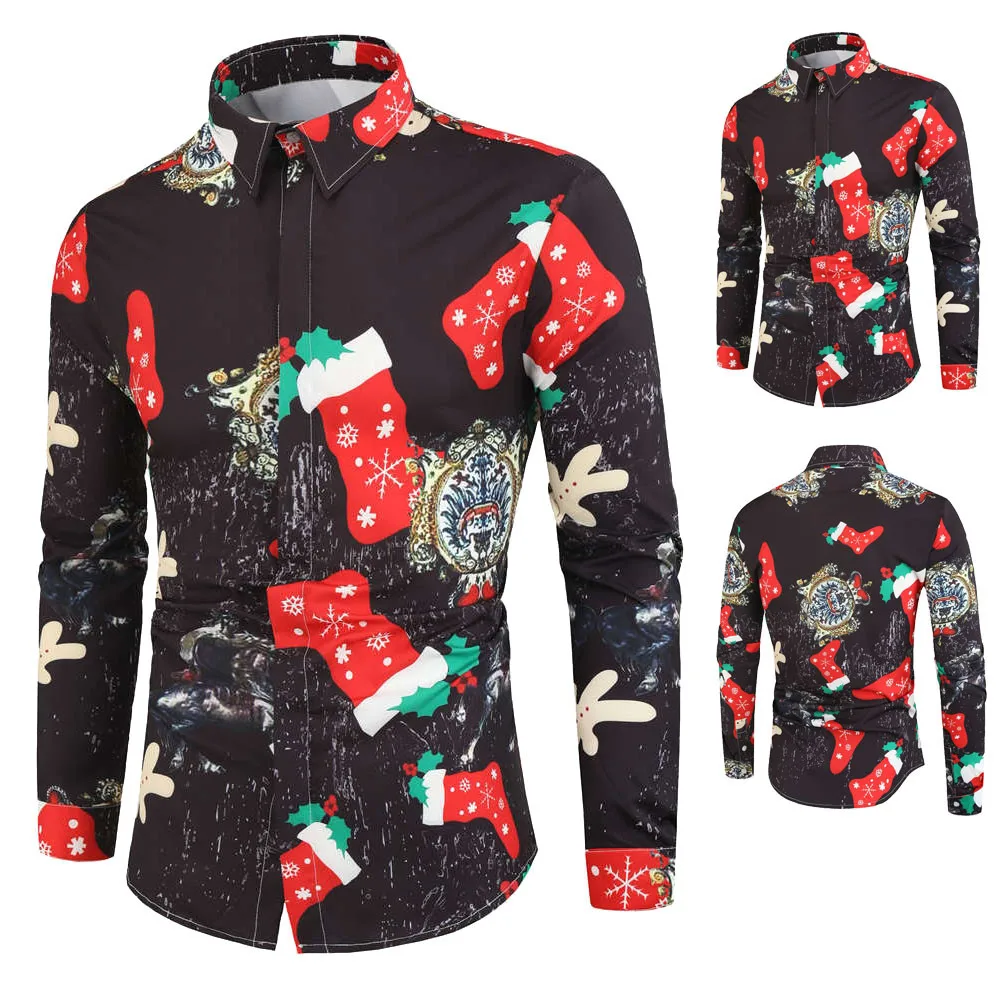 Мужская модная повседневная Рождественская тематика рождественские носки 3D