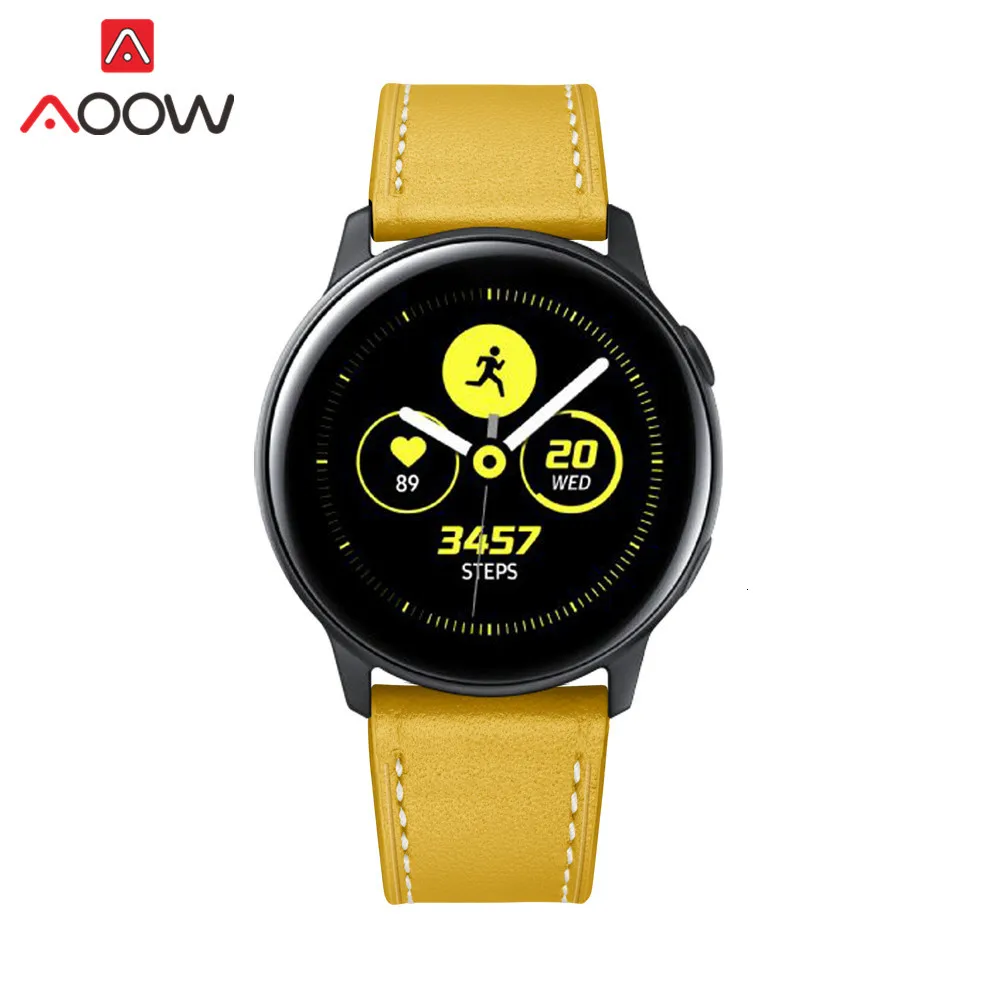 Ремешок для часов из натуральной кожи для samsung Galaxy Watch 42 мм Galaxy Active 20 мм браслет ремешок аксессуары для gear S2 SM-R810