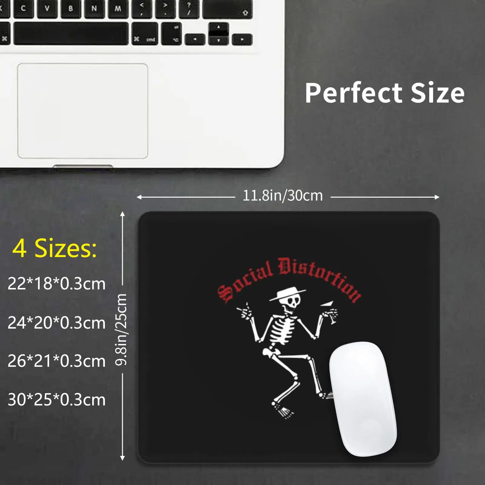 

Social D Mouse Pad DIY Print Social Distortion Punk Rock Usa Music Band California Skull Logo Skeleton
