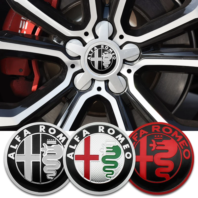 

4pcs Car Wheel Hub Rim Center Cap Stickers Auto Emblem Badge Decal Accessories For Alfa Romeo 159 147 156 Giulia Mito Giulietta