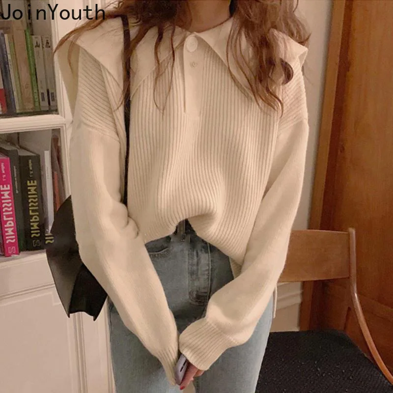 Женские свитера Joinyouth в японском стиле Модный пуловер свободного покроя с