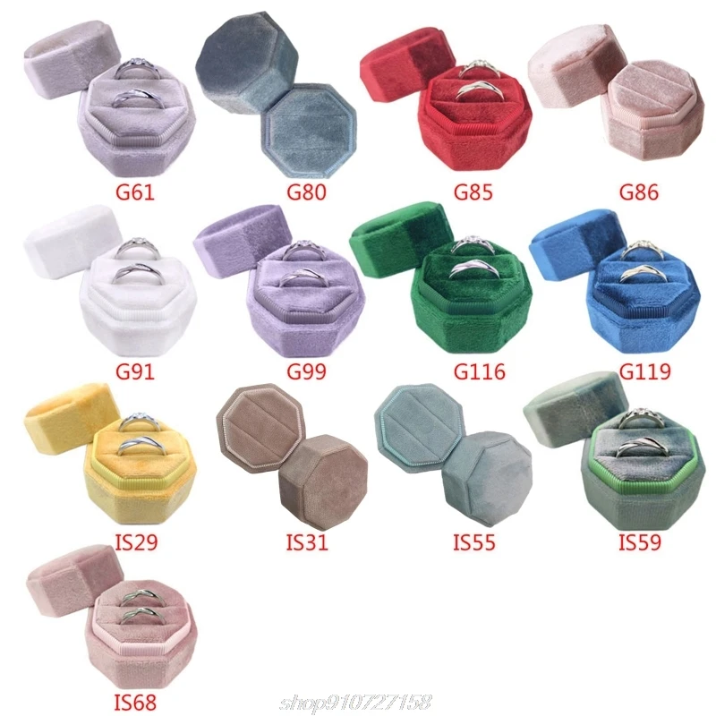 

Antique Octagon Velvet Ring Box Double Ring Display Holder with Detachable Lid Ring Box Holder Wedding Ceremony J11 21 Dropship