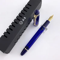 yongsheng 699 vacuum filling fountain pen transparent blue acrylic ink pen solid section effm nib office business gift pen