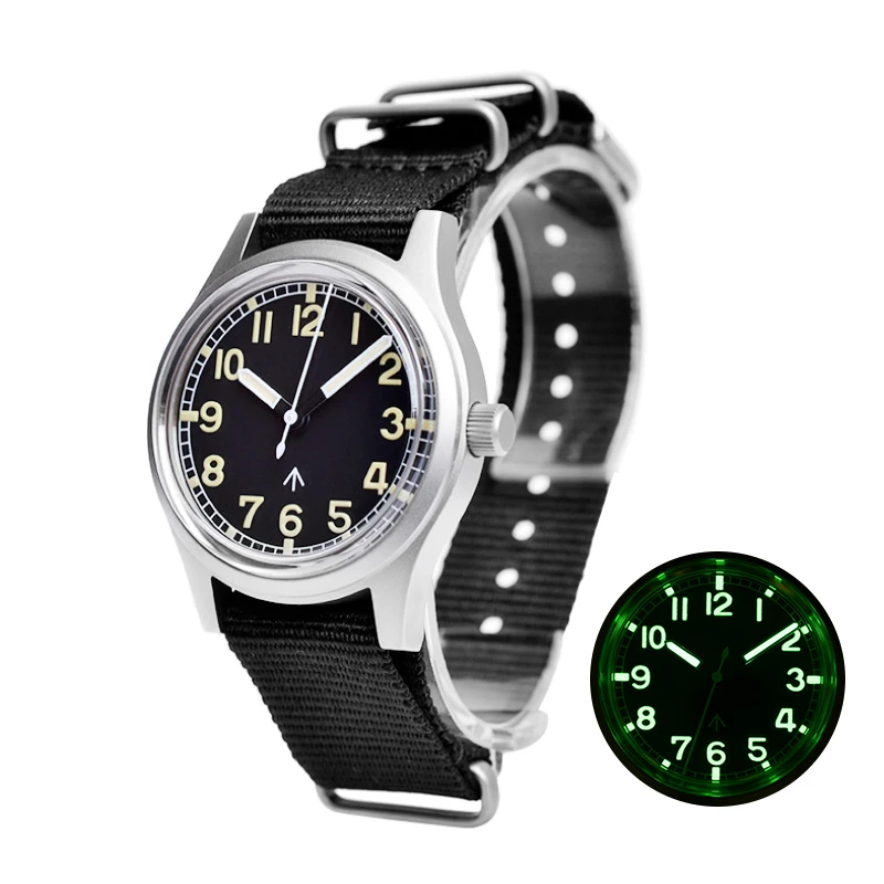 

Baltany Men Watch NH35 Automatic Movement Nato band Wristwatch Blank Dial Small Dial Watch Jam Tangan W10 Military Vintage Watch
