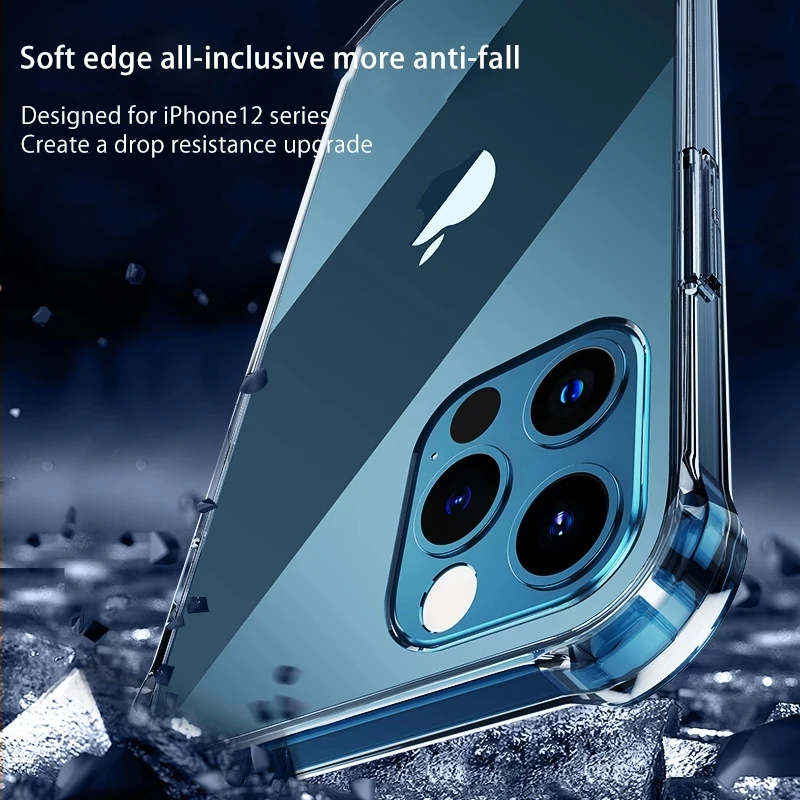 Transparent Shockproof Phone Case For iPhone 13 12 Mini Pro Max 11 Pro Max X XR XS Max 7 8 Plus SE2020 Simple Acrylic Back Cover