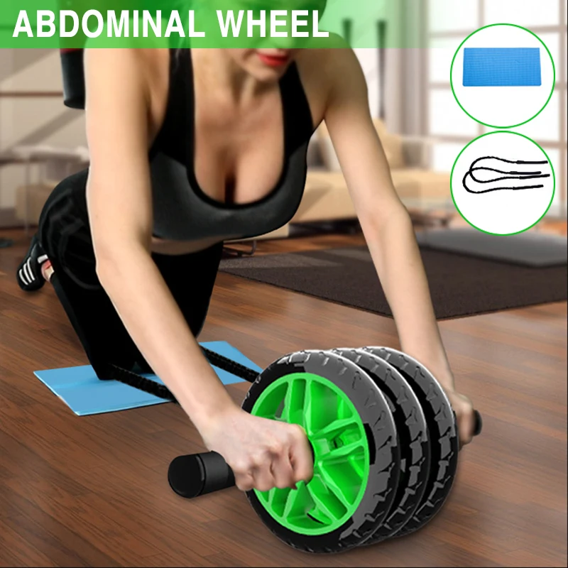 

Abdominal Wheel Belly Wheel Three-Wheeled Mute Abdominal Muscle Wheel with Knee Pad Home Fitness Equipment EDF88