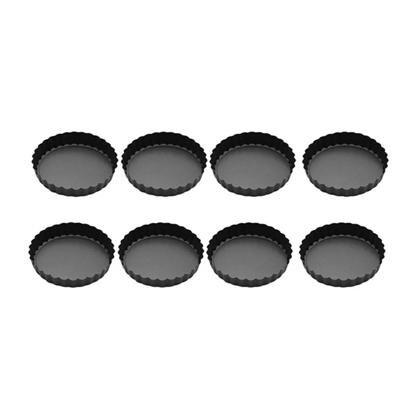 

8 PCS 4 Inch Mini Tart Pan,Non-Stick Quiche Pan,Tart Pan With Removable Bottom,For Pies,Quiche Bakeware,Desserts,Etc