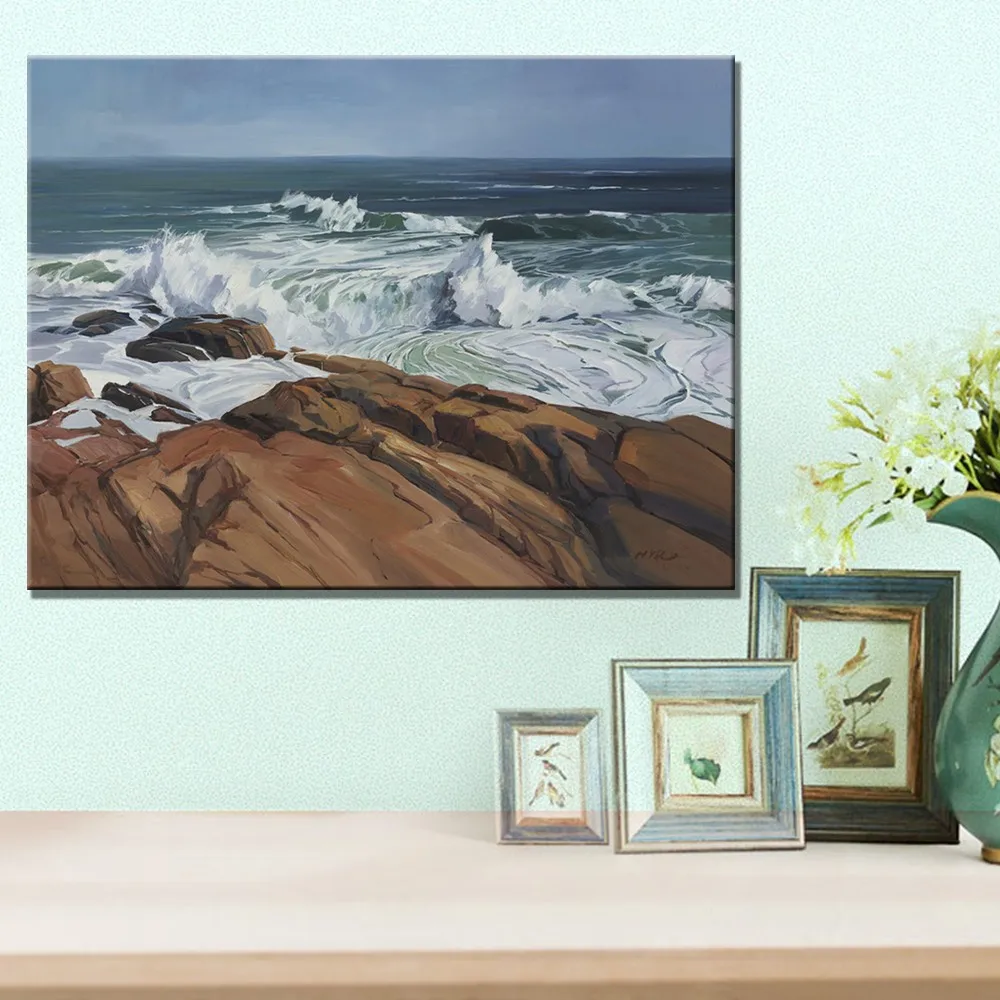 

Waves 3D Art Reproduction Canvas Frameless Minimalist Stylefor Living Room Decor