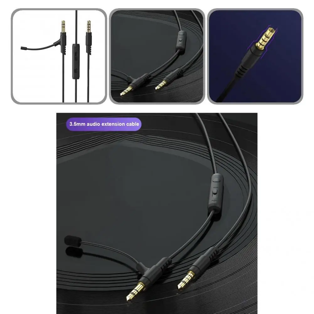 

Audio AUX Cable Practical Black High Toughness for Communication Audio Cord Headphone Audio Cable